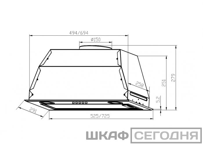 Lex вытяжка встраиваемая в шкаф