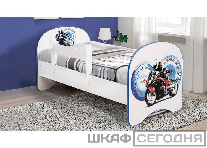 Детская кровать с фотопечатью Мотоцикл