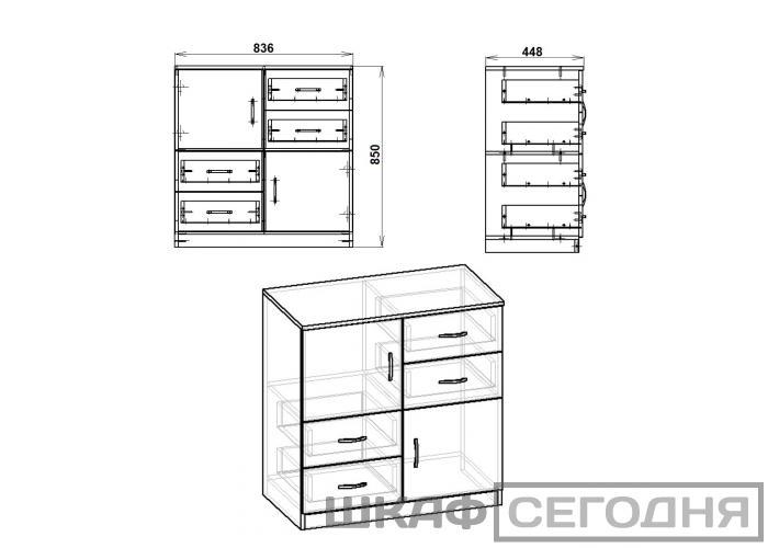 Комод Победа 2+4 Комод Победа 2+4