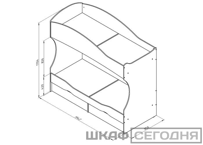 Кровать двухъярусная Формула Мебели ДЕЛЬТА-20