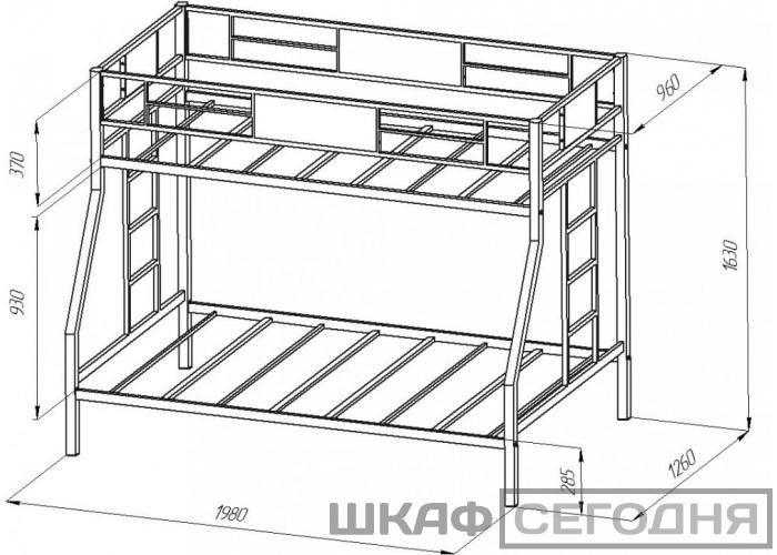 Кровать двухъярусная Формула Мебели Гранада 120