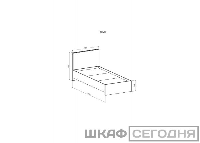 Кровать односпальная Compass Анастасия АН-21К