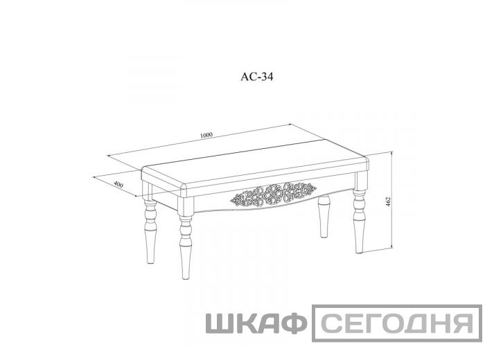 Банкетка Compass Ассоль Плюс АС-34 Банкетка Compass Ассоль Плюс АС-34