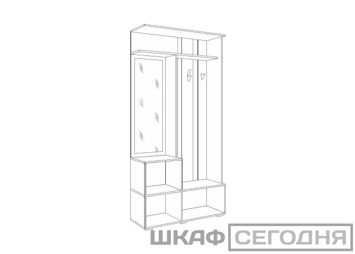 Шкаф комбинированный Моби Глория 105/02 Шкаф комбинированный Моби Глория 105/02