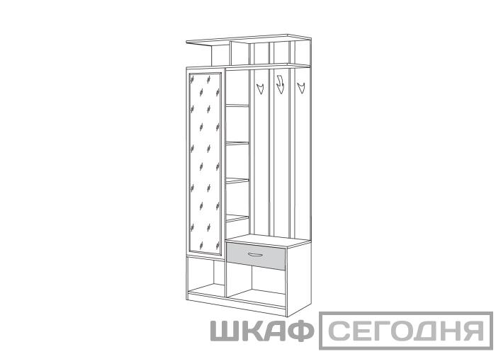 Шкаф комбинированный Моби Глория 136/02 Р Шкаф комбинированный Моби Глория 136/02 Р